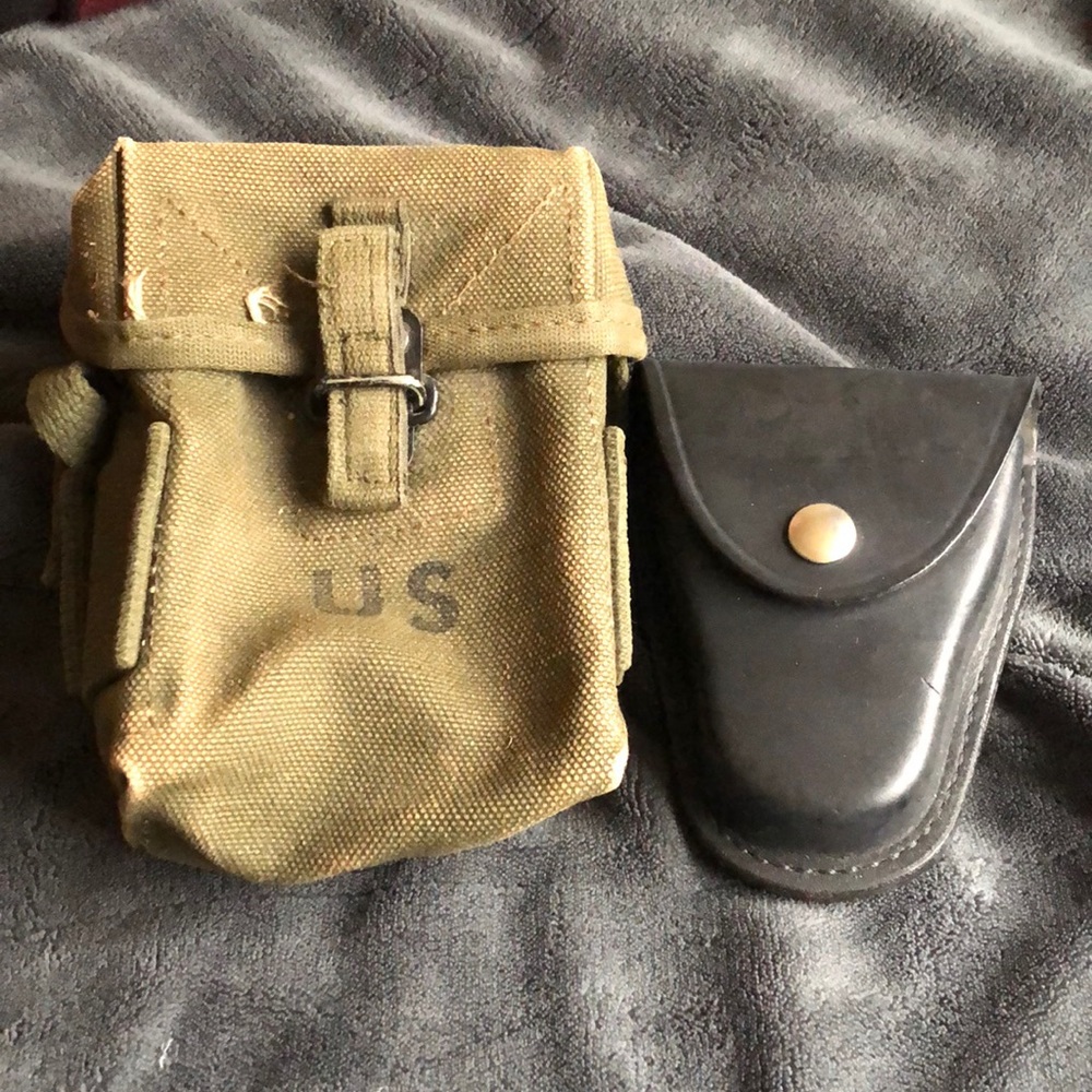 Hand cuff holder and military container